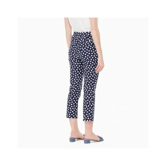 Kate Spade Cloud Dot Jacquard Cropped Pant Womens Size 0 Office Preppy Polka Dot - Picture 3 of 11